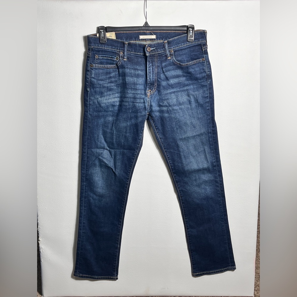 Abercrombie & Fitch Men's Slim Straight Stretch Dark Wash Denim Jeans 30 x 32